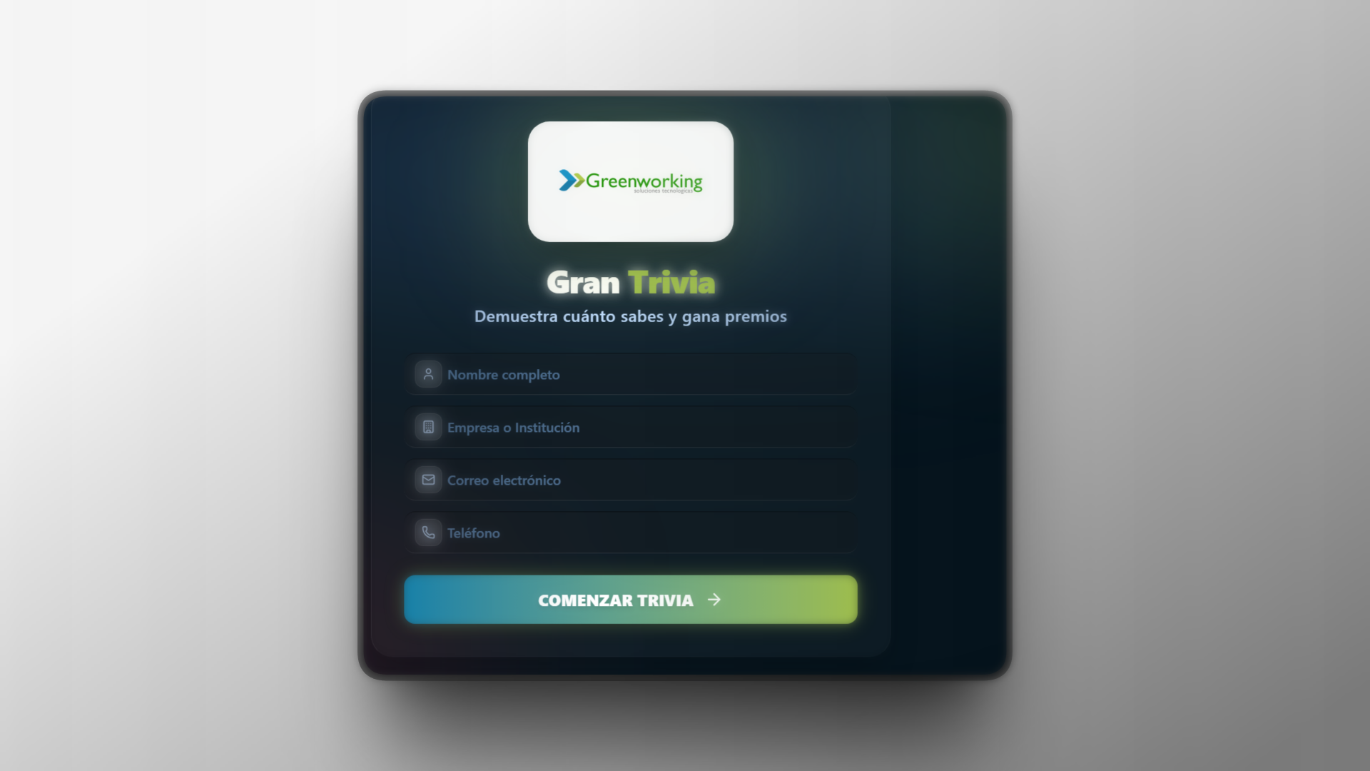 Interfaz de app para eventos